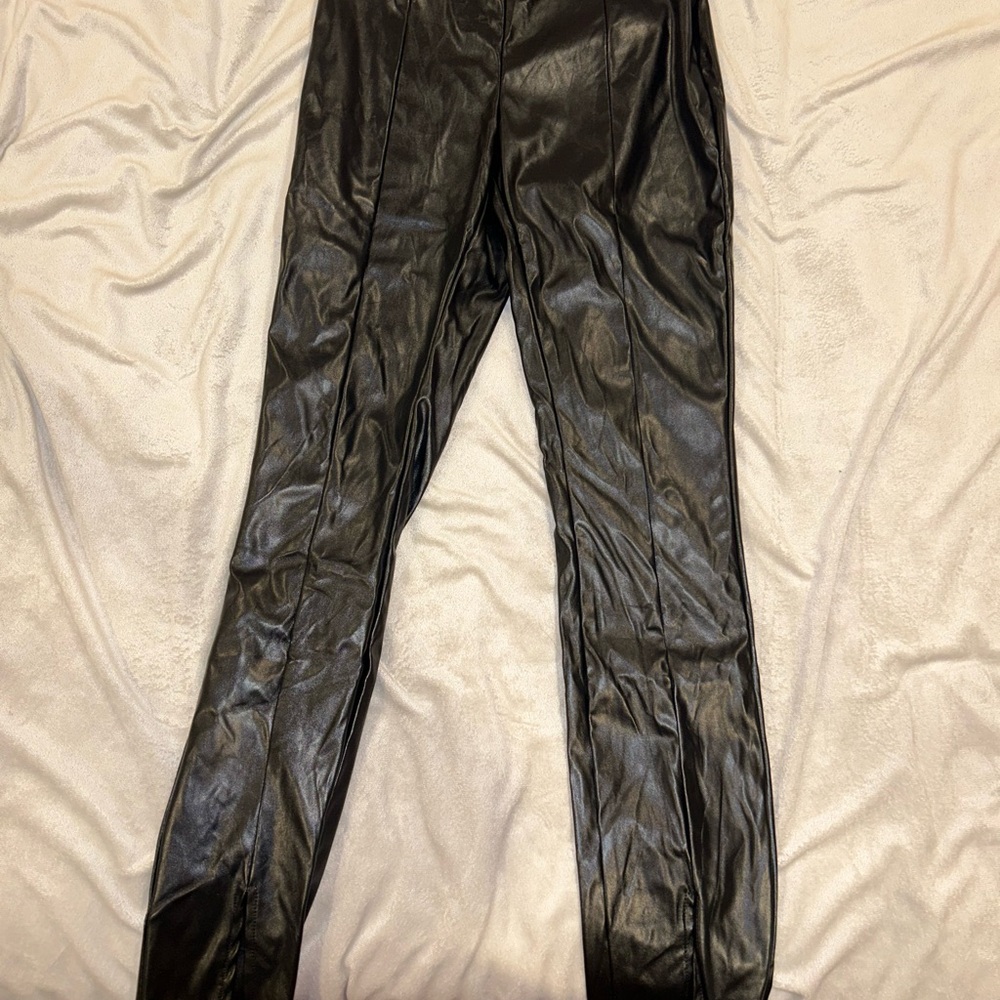 Sleek Black Faux Leather Pants